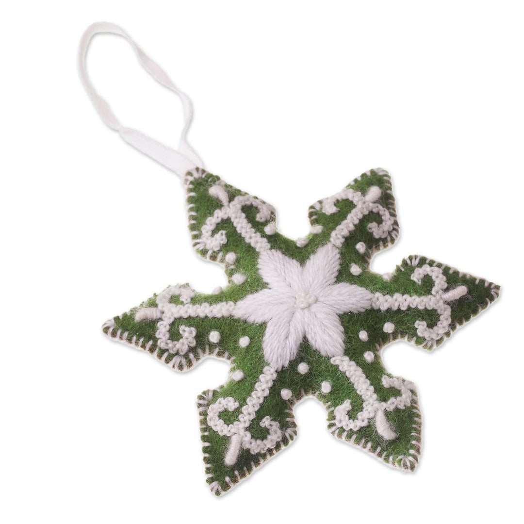 Assorted Wool Snowflake Ornaments from Peru (Set of 3) - Holiday Snowflakes