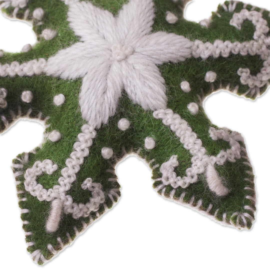 Assorted Wool Snowflake Ornaments from Peru (Set of 3) - Holiday Snowflakes