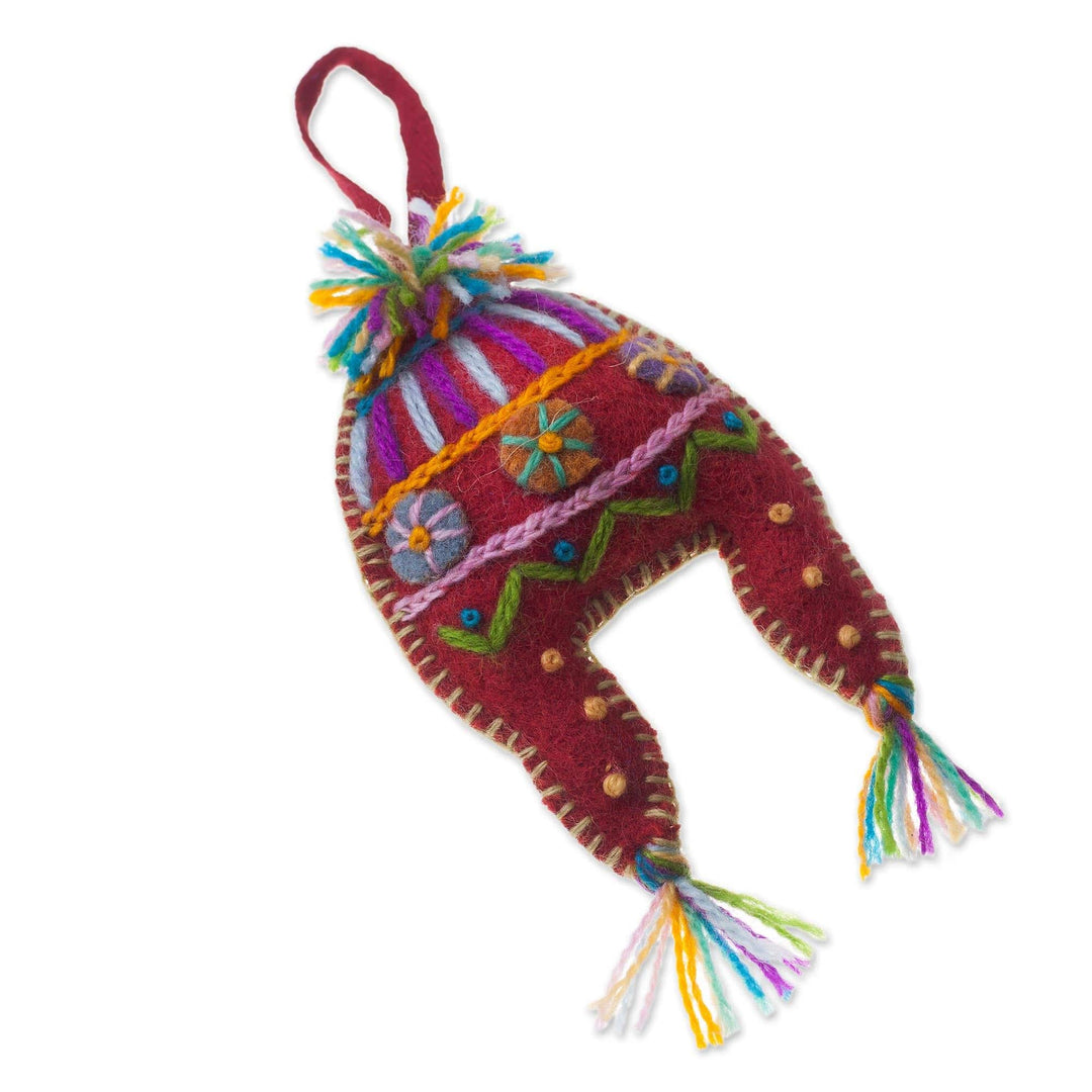 Wool Chullo Hat Ornaments from Peru (Set of 4) - Colorful Chullos