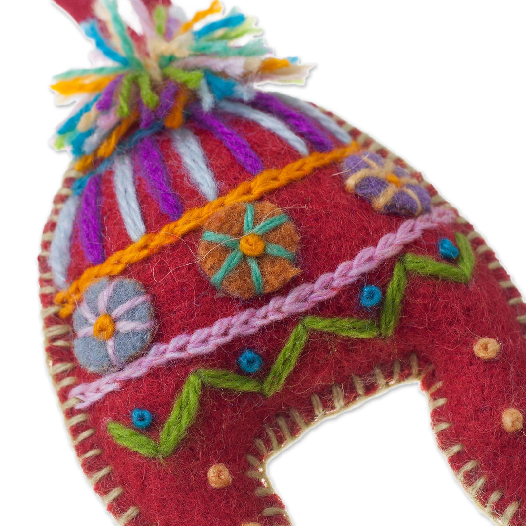 Wool Chullo Hat Ornaments from Peru (Set of 4) - Colorful Chullos