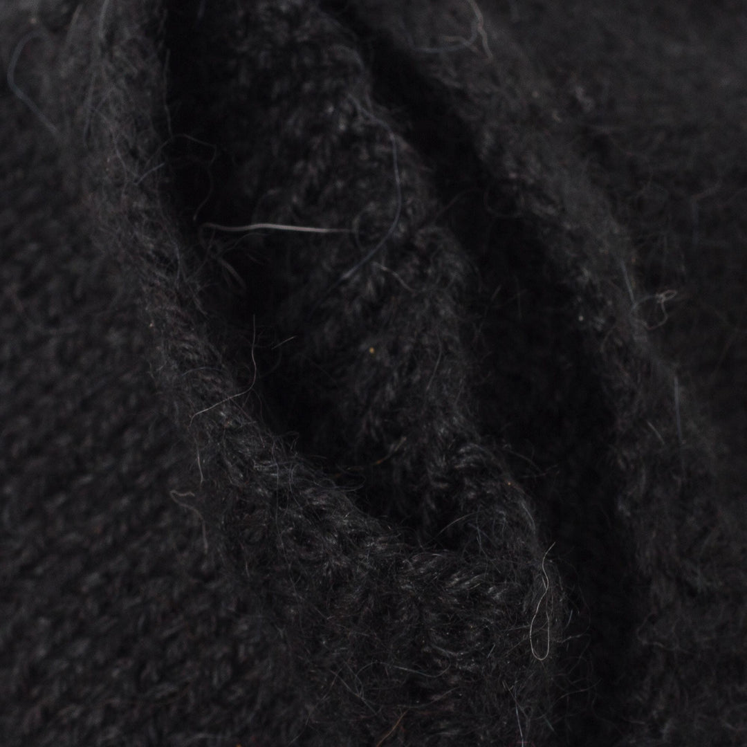 Diamond Pattern 100% Alpaca Mittens in Black from Peru - Diamond Elegance in Black