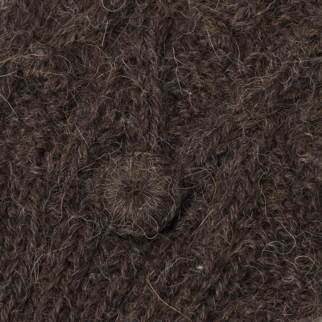 Diamond Pattern 100% Alpaca Mittens in Espresso from Peru - Diamond Elegance in Espresso
