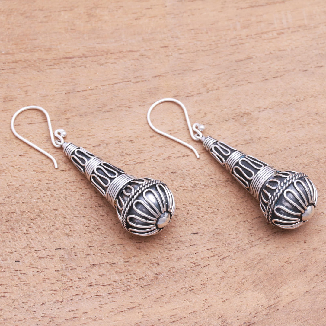 Handmade Sterling Silver Dangle Earrings from Bali - Singing Morning
