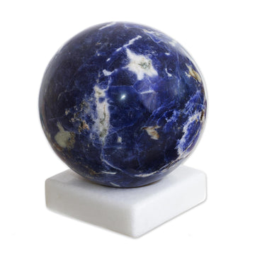 Round Sodalite Gemstone Figurine - Blue World