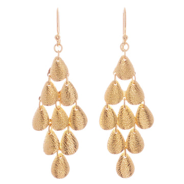 Teardrop Gold Plated Sterling Silver Dangle Earrings - Vital Rain