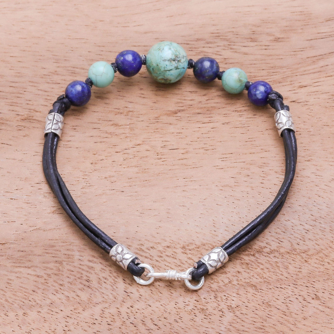 Howlite and Lapis Lazuli Beaded Bracelet from Thailand - Cool Candy