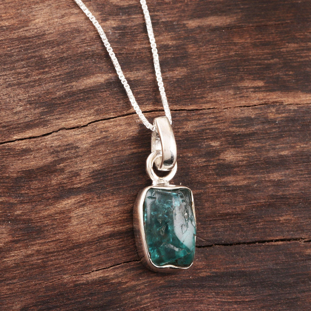 Apatite Nugget Pendant Necklace Crafted in - Appealing Sea