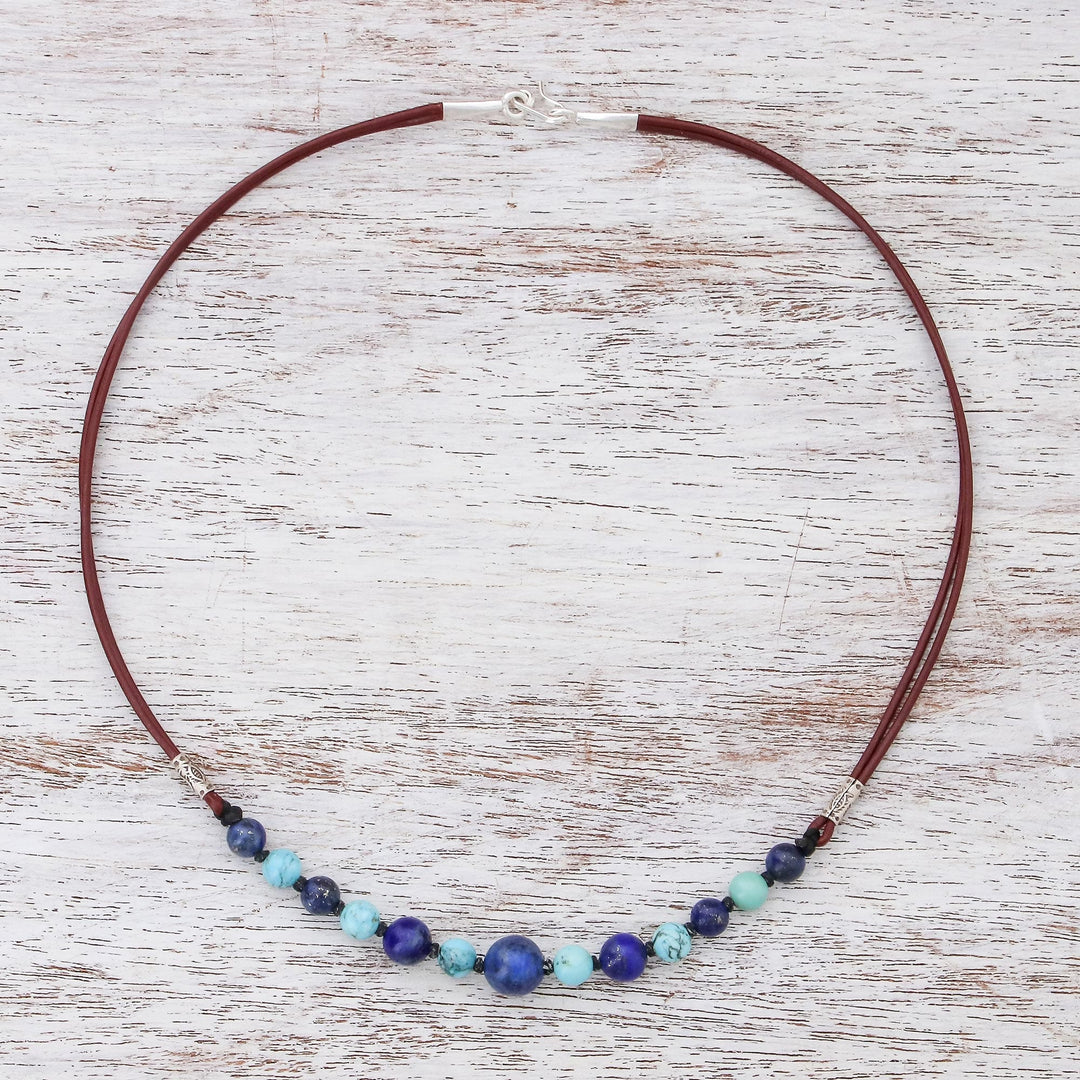 Lapis Lazuli and Howlite Beaded Necklace with Karen Silver - Joyful Holiday