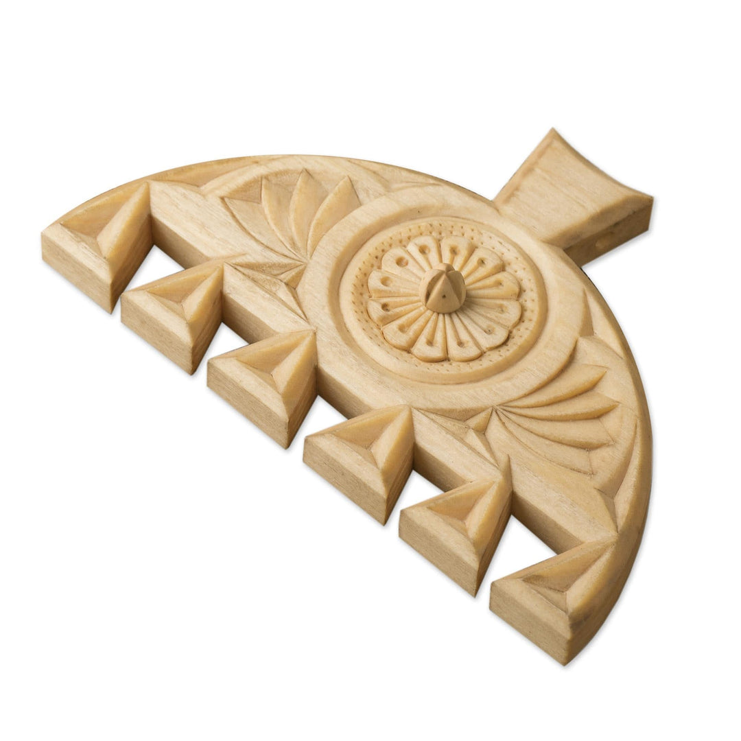 Hand Carved Armenian Wood Amulet and Home Accent - Daghdaghan Amulet