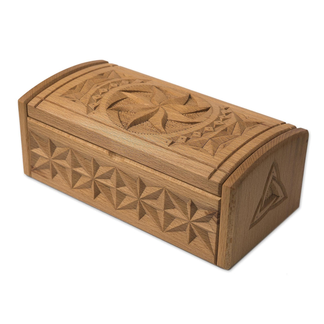 Hand Carved Beechwood Decorative Box - Eternity Symbol