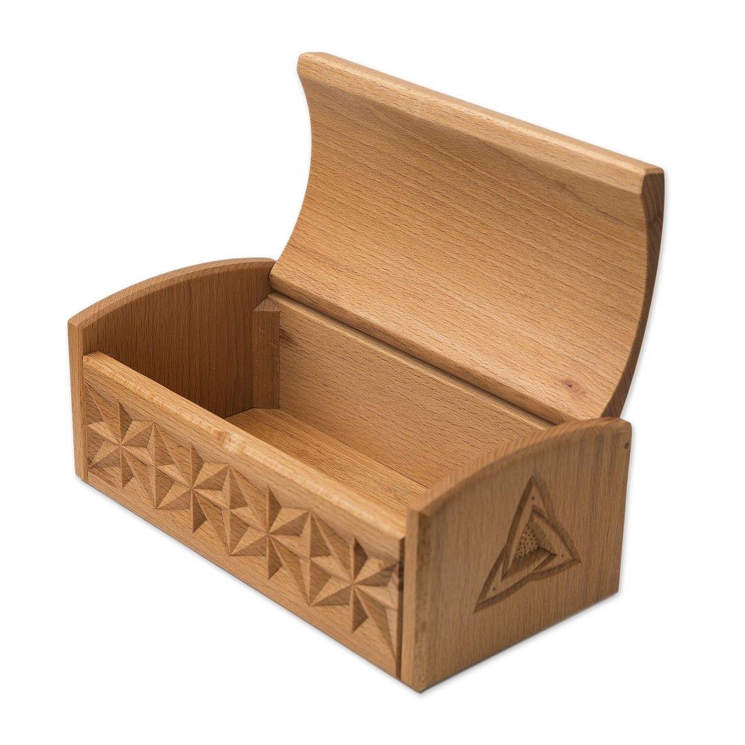 Hand Carved Beechwood Decorative Box - Eternity Symbol