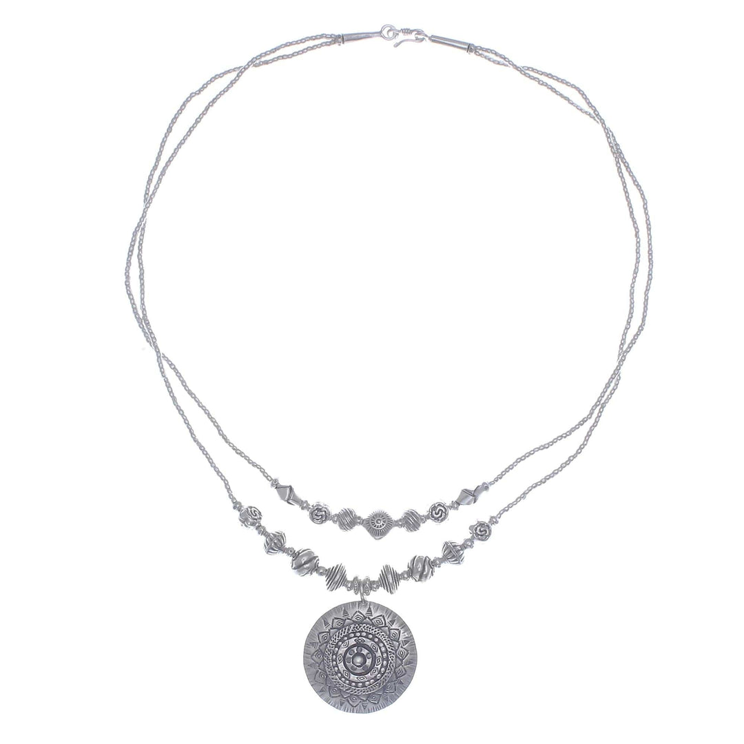 Thai Hill Tribe Style 950 Silver Pendant Necklace - Hill Tribe Charm