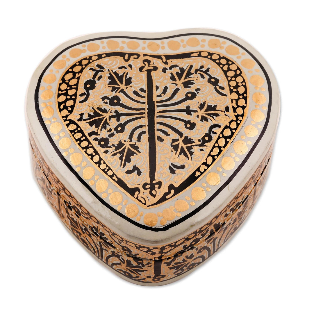 Heart-Shaped Hand Painted Decorative Box - Srinagar Heart