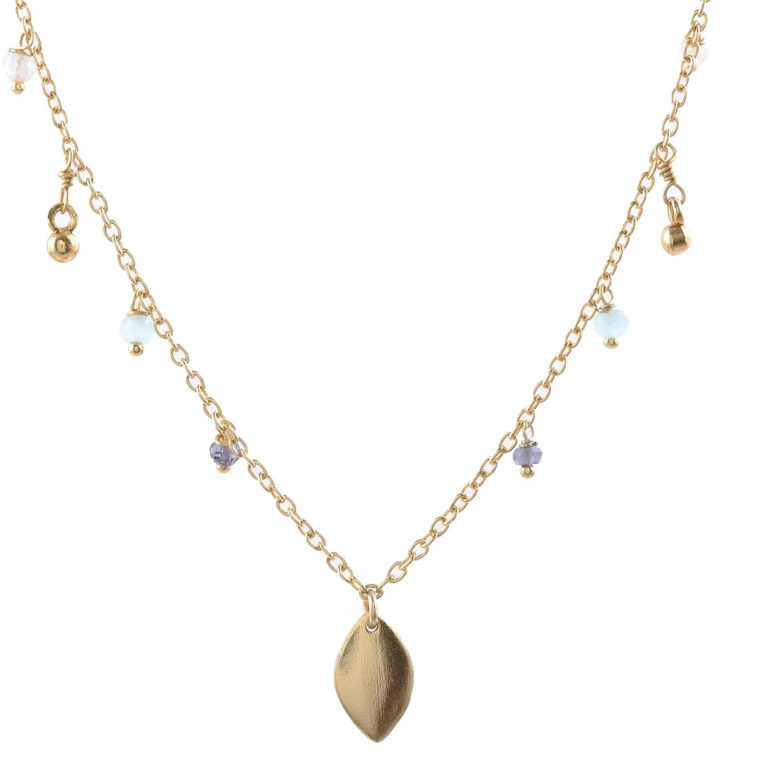 22k Gold Plated Chalcedony Pendant Necklace - Jhalana Joy