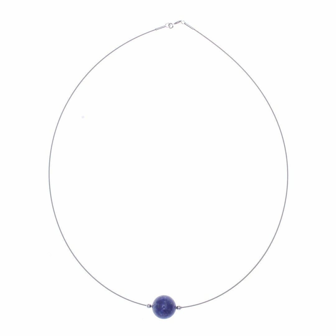 Lapis Lazuli Modern Pendant Necklace from Thailand - Modern Mood