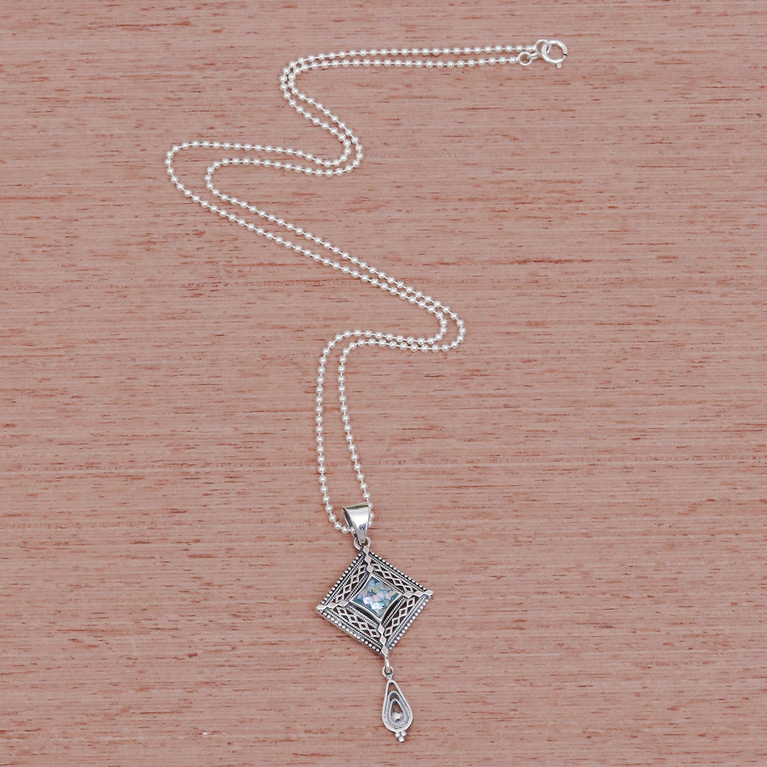 Ancient Roman Glass Pendant Necklace - Ocean Diamond