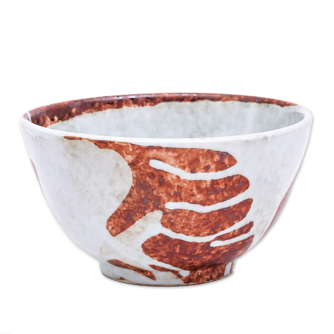 Versatile Ceramic Bowl in Brown and White - Natural Appeal