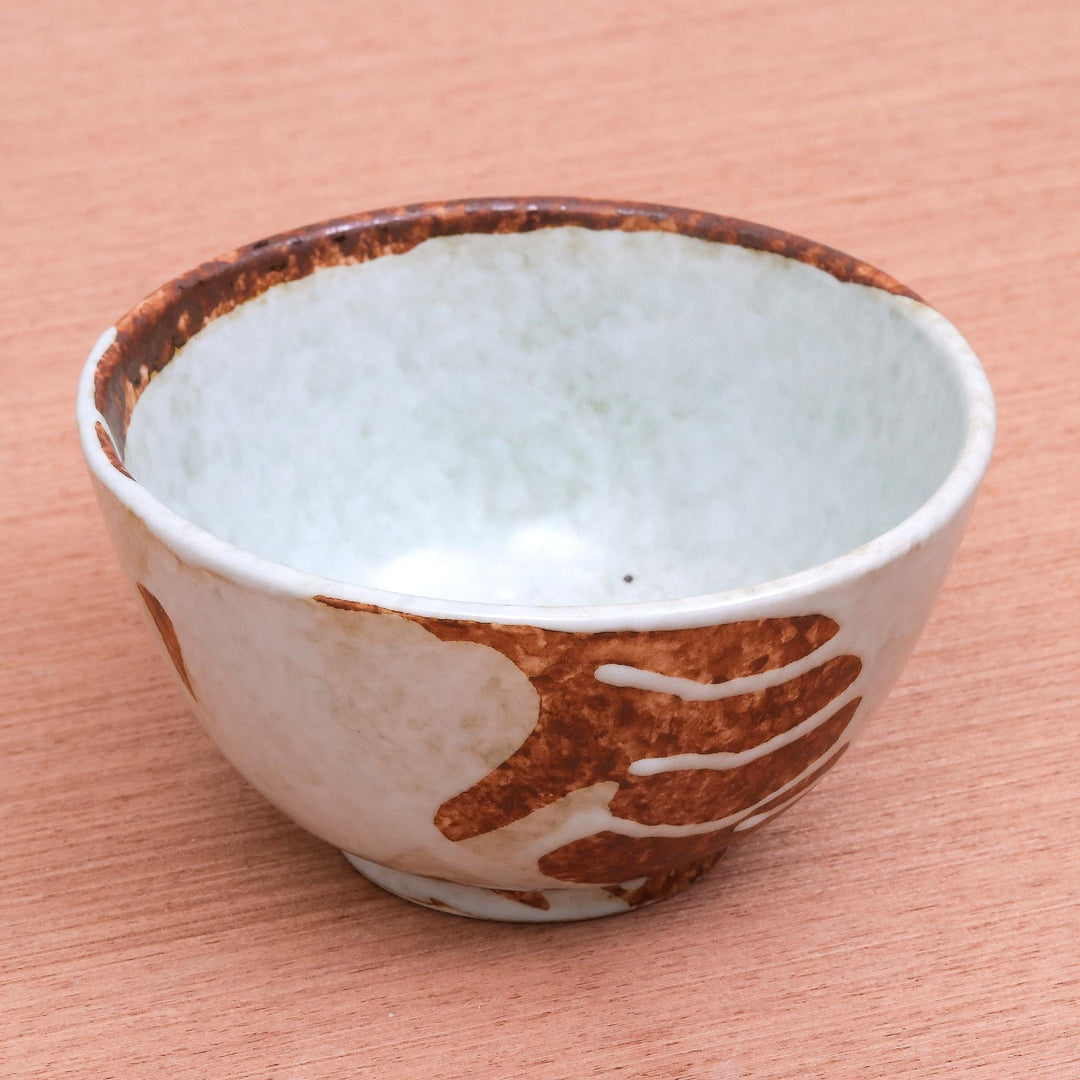 Versatile Ceramic Bowl in Brown and White - Natural Appeal