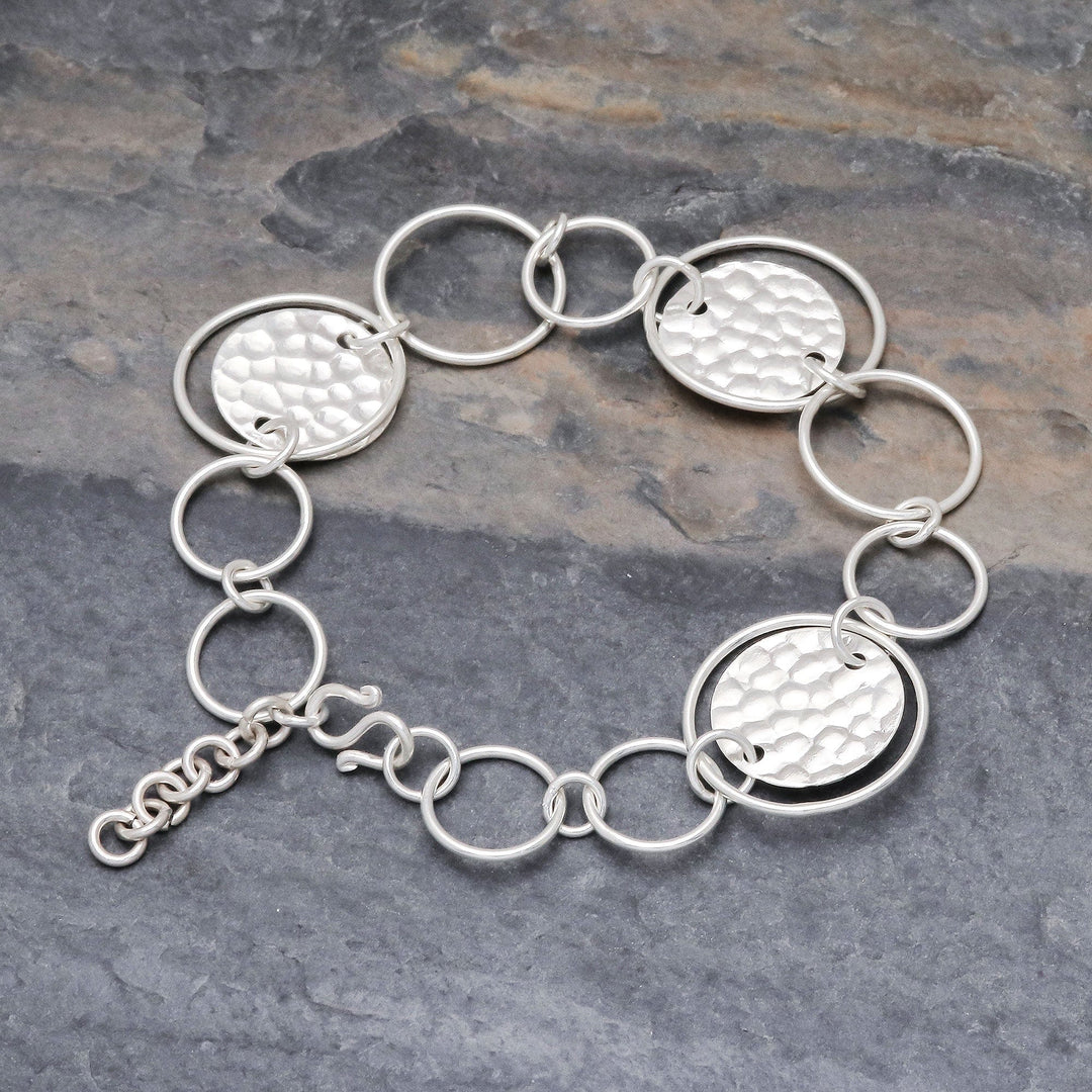 Contemporary 950 Silver Link Bracelet - Outer Galaxy