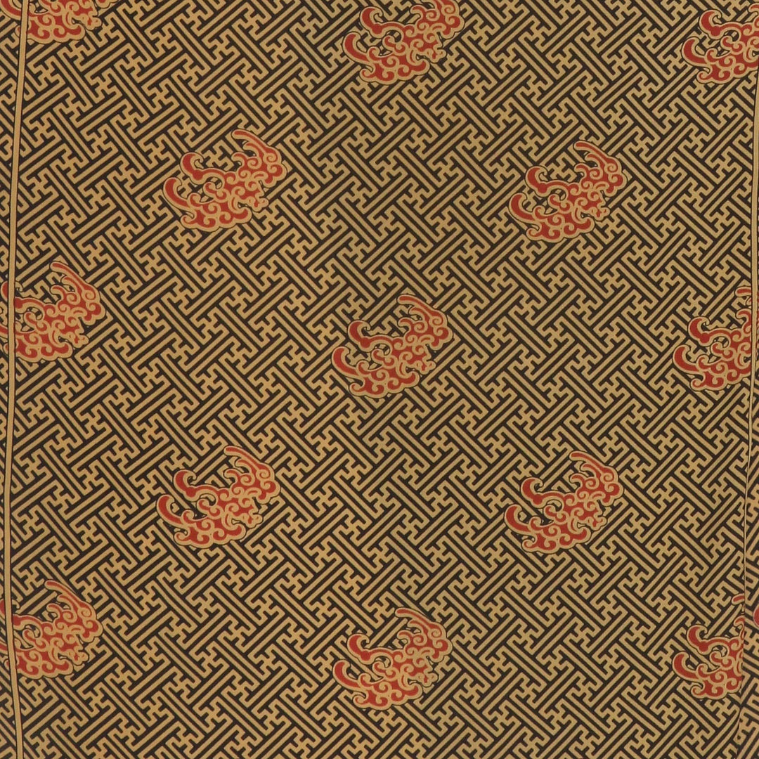 Maze Pattern Silk Batik Scarf with Fringe - Maze