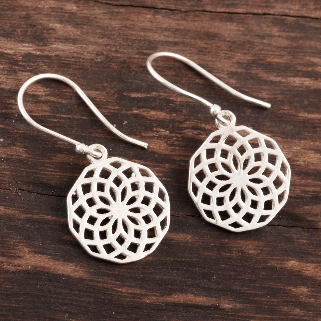 Mandala Motif Sterling Silver Earrings - Mesmerizing Mandala