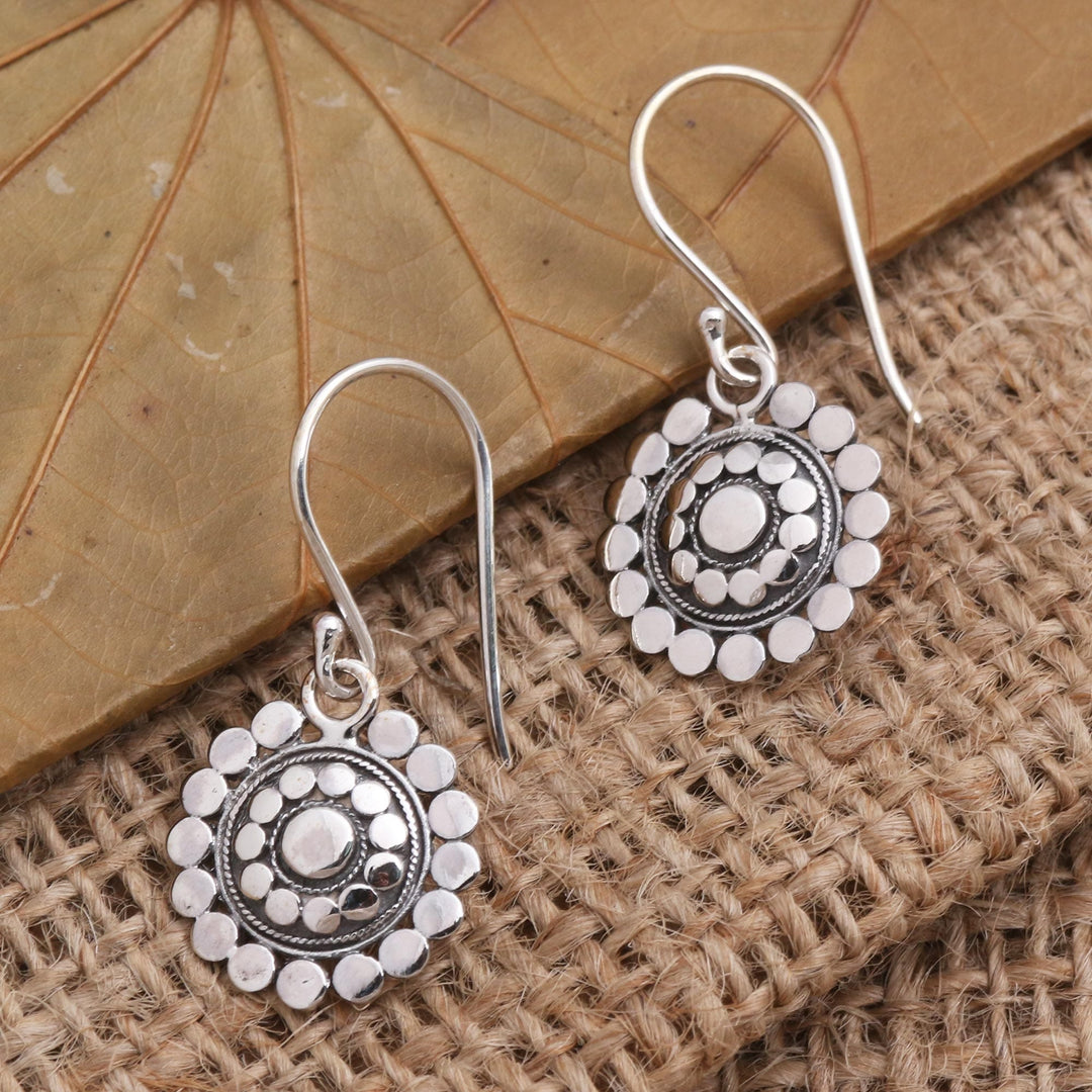 Dotted Sterling Silver Dangle Earrings from Bali - Simply Dotty
