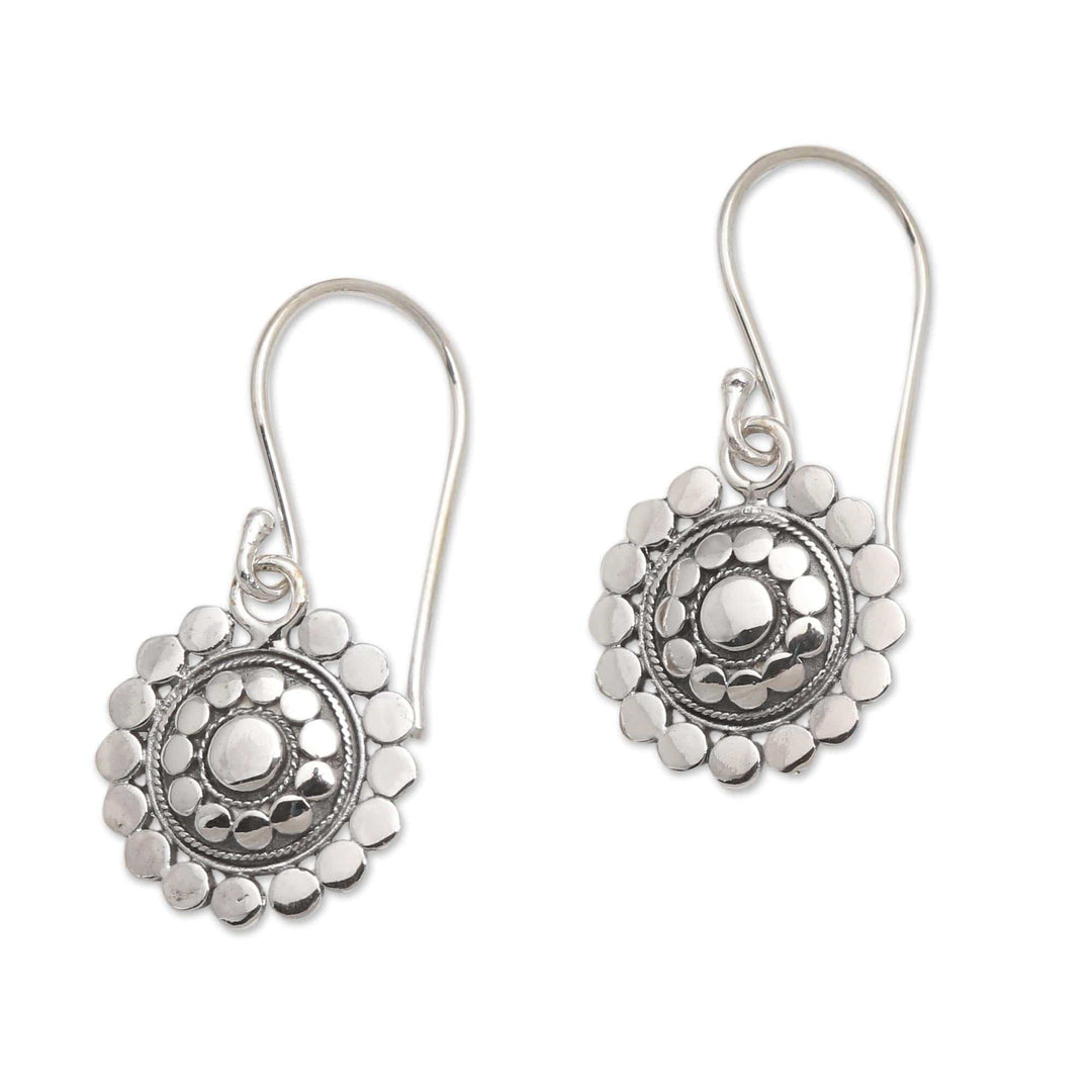Dotted Sterling Silver Dangle Earrings from Bali - Simply Dotty – GlobeIn