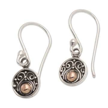 Gold Accented Sterling Silver Dangle Earrings - Delicate Balance