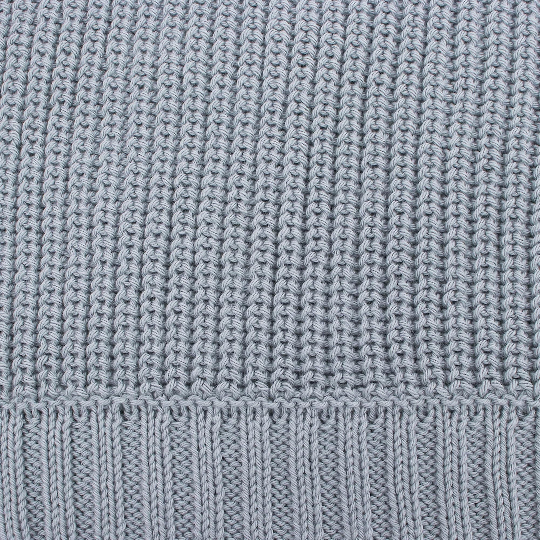 All Cotton Throw Blanket in Grey from Thailand - Grey Comfort