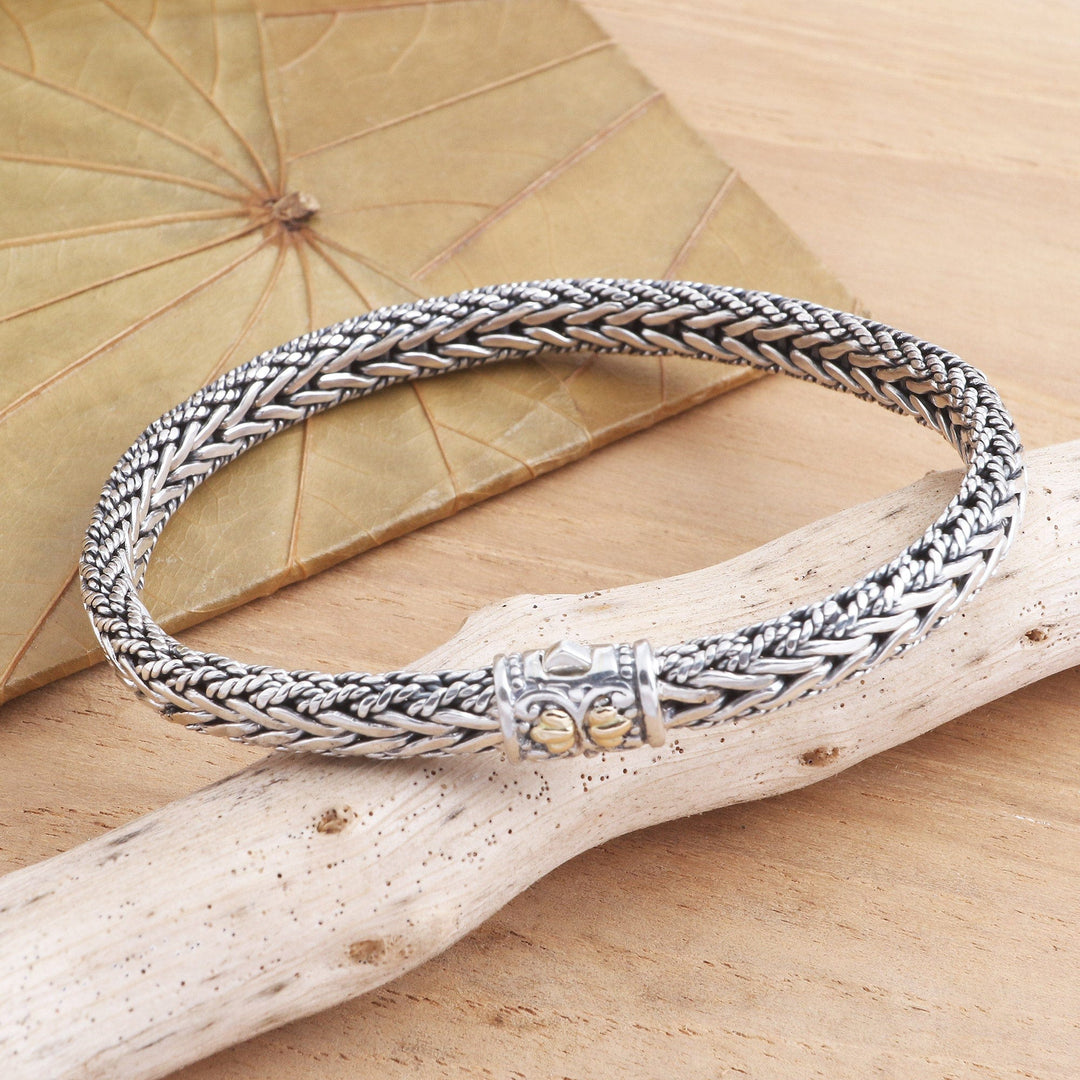 Handmade Sterling Silver and Gold Accented Braided Bracelet - Well Known