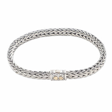 Handmade Sterling Silver and Gold Accented Braided Bracelet - Well Known