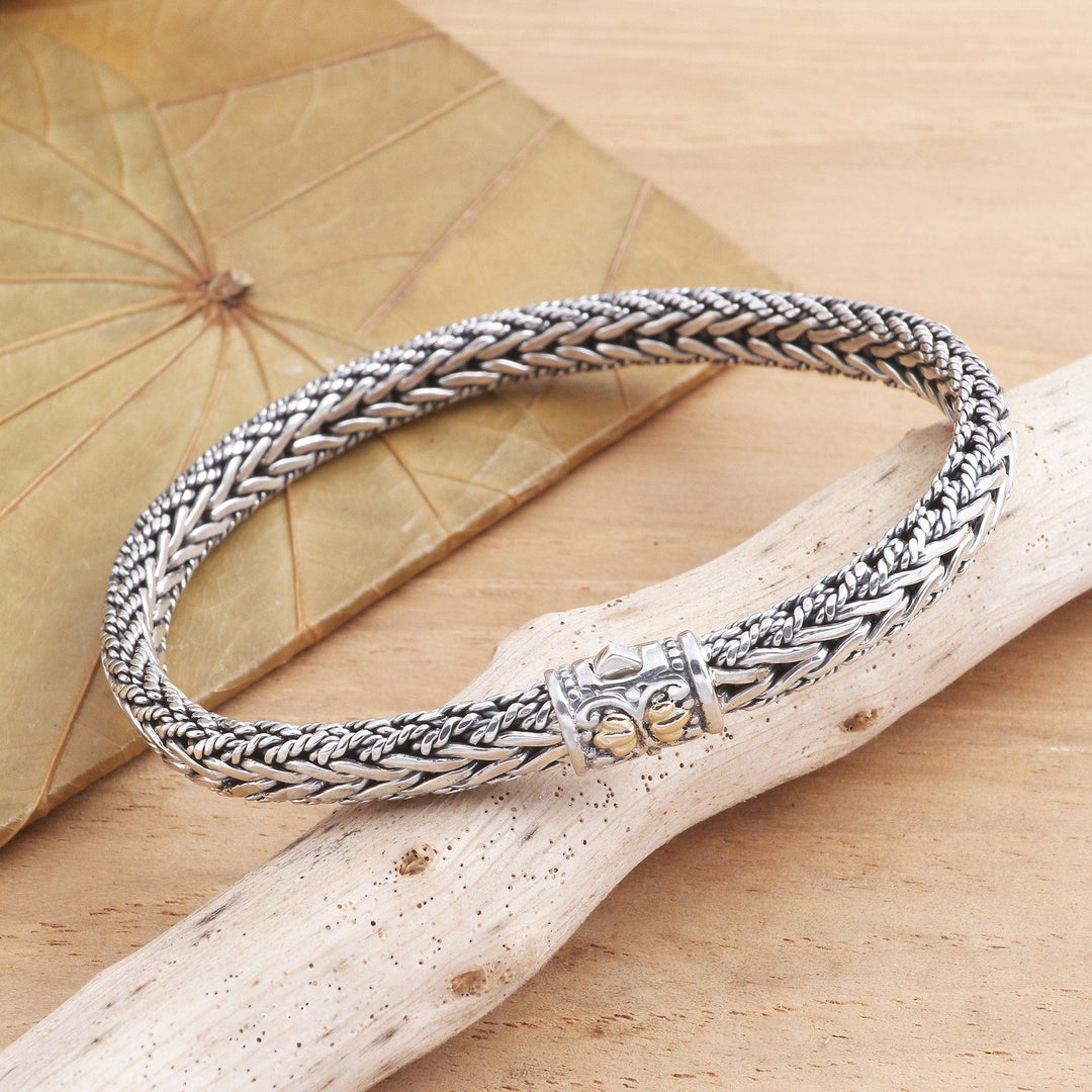 Handmade Sterling Silver and Gold Accented Braided Bracelet - Well Known