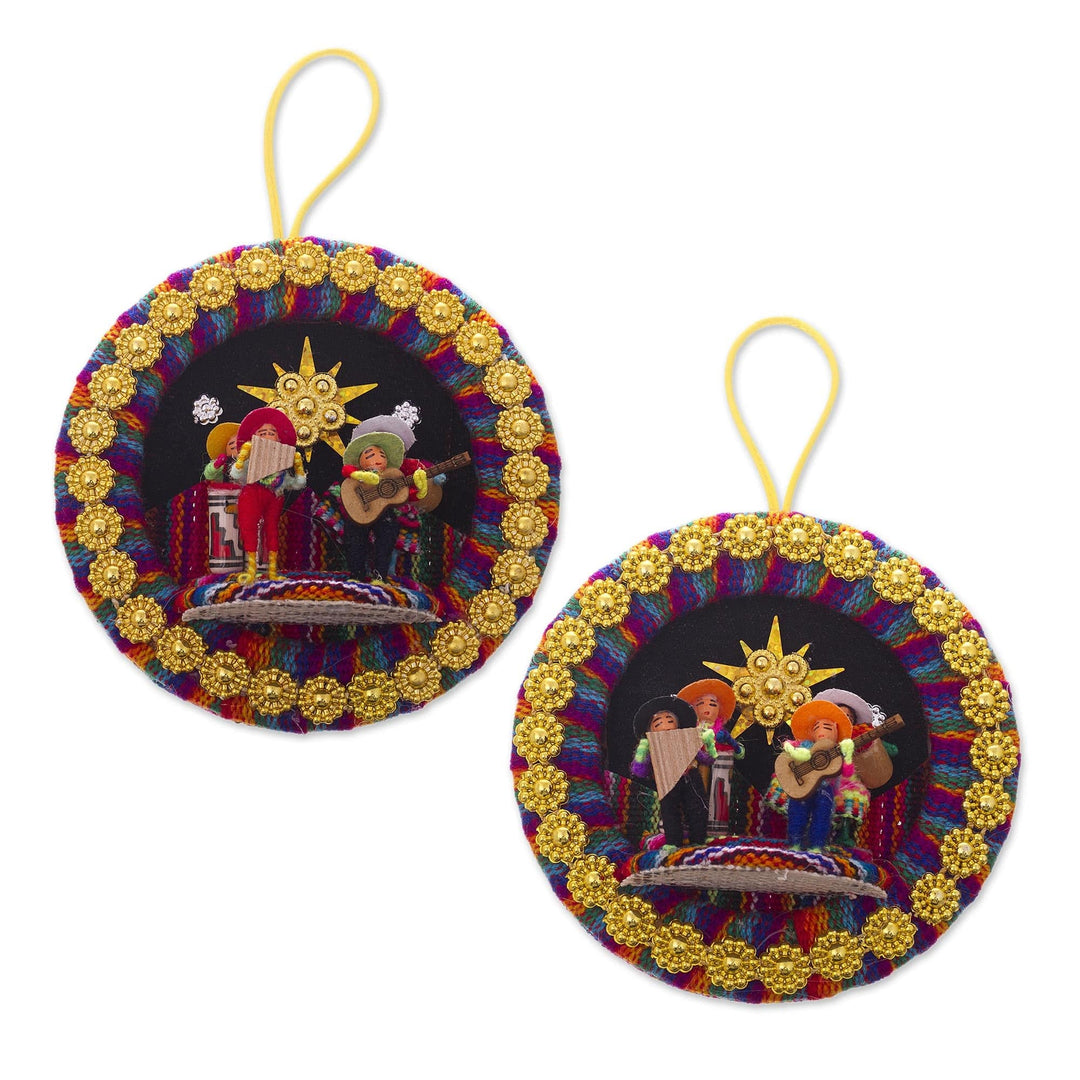 Handmade Peruvian Christmas Carol Ornaments (Pair) - Christmas Carol Party