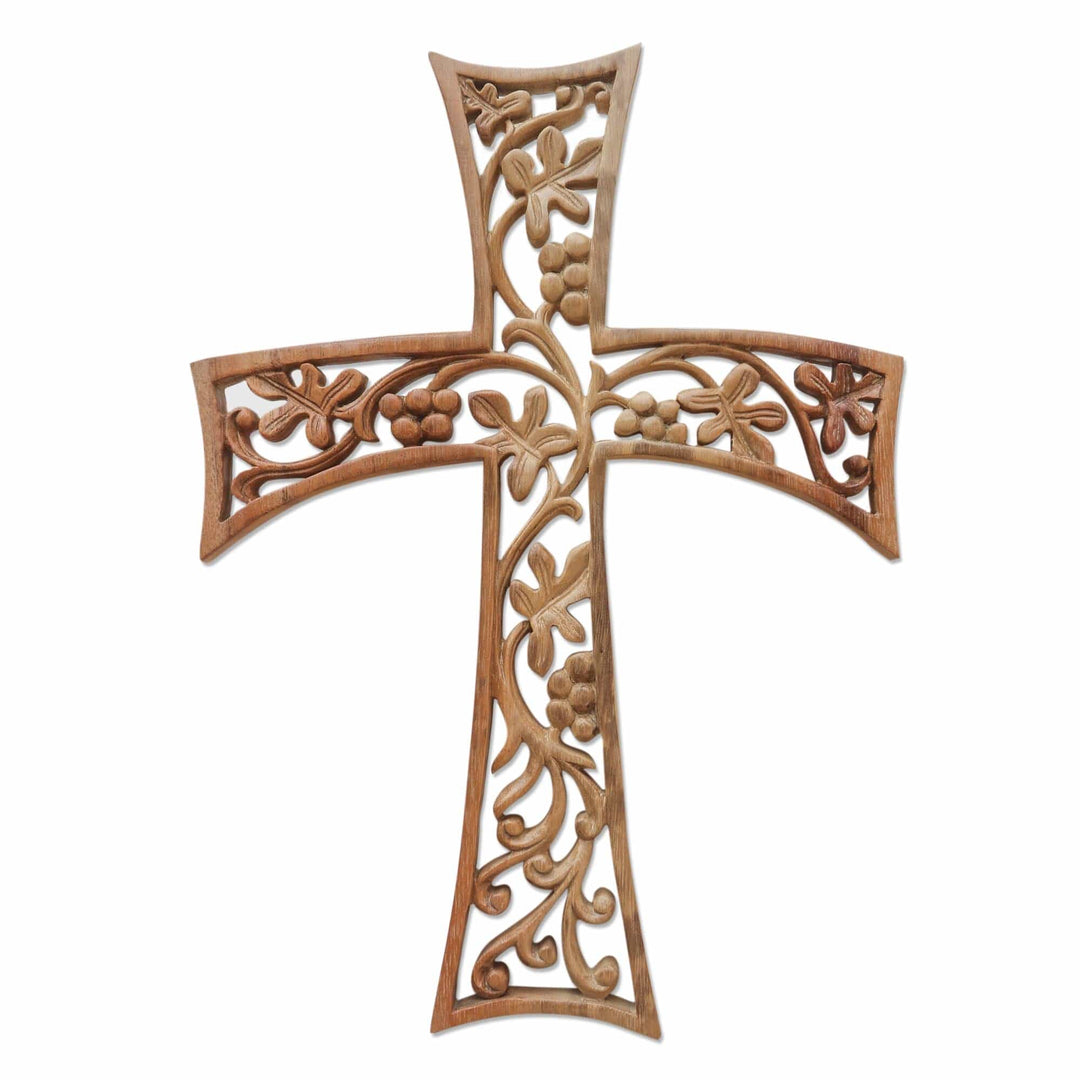 Oak Themed Wood Wall Cross - Growing Oak