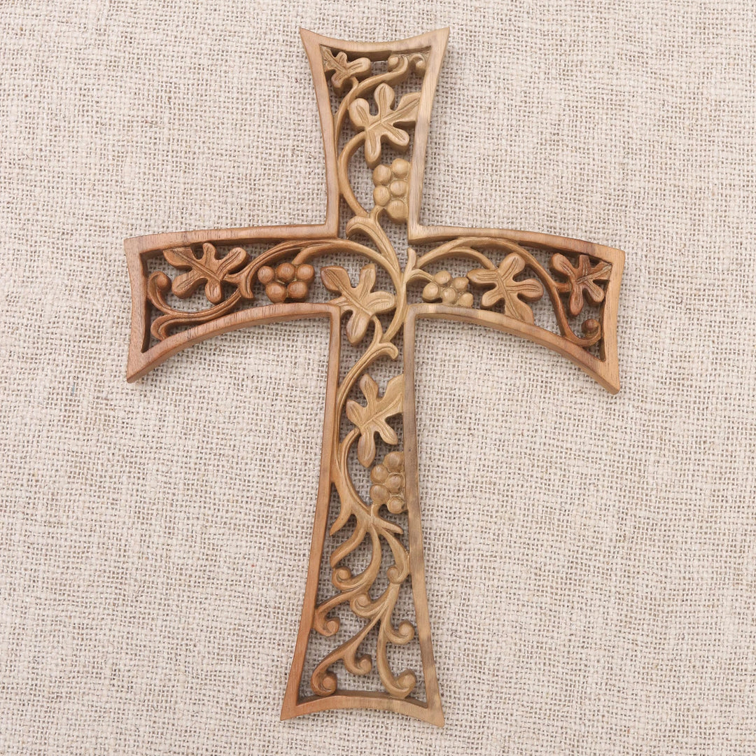 Oak Themed Wood Wall Cross - Growing Oak