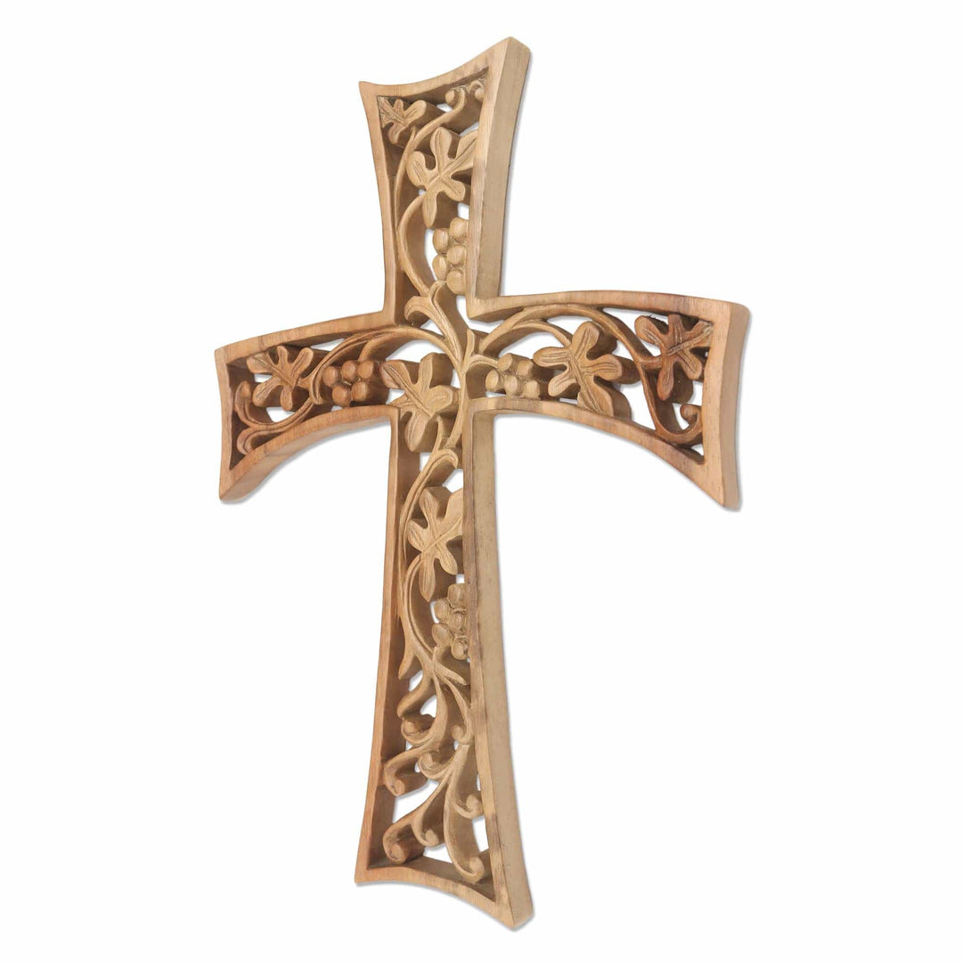 Oak Themed Wood Wall Cross - Growing Oak