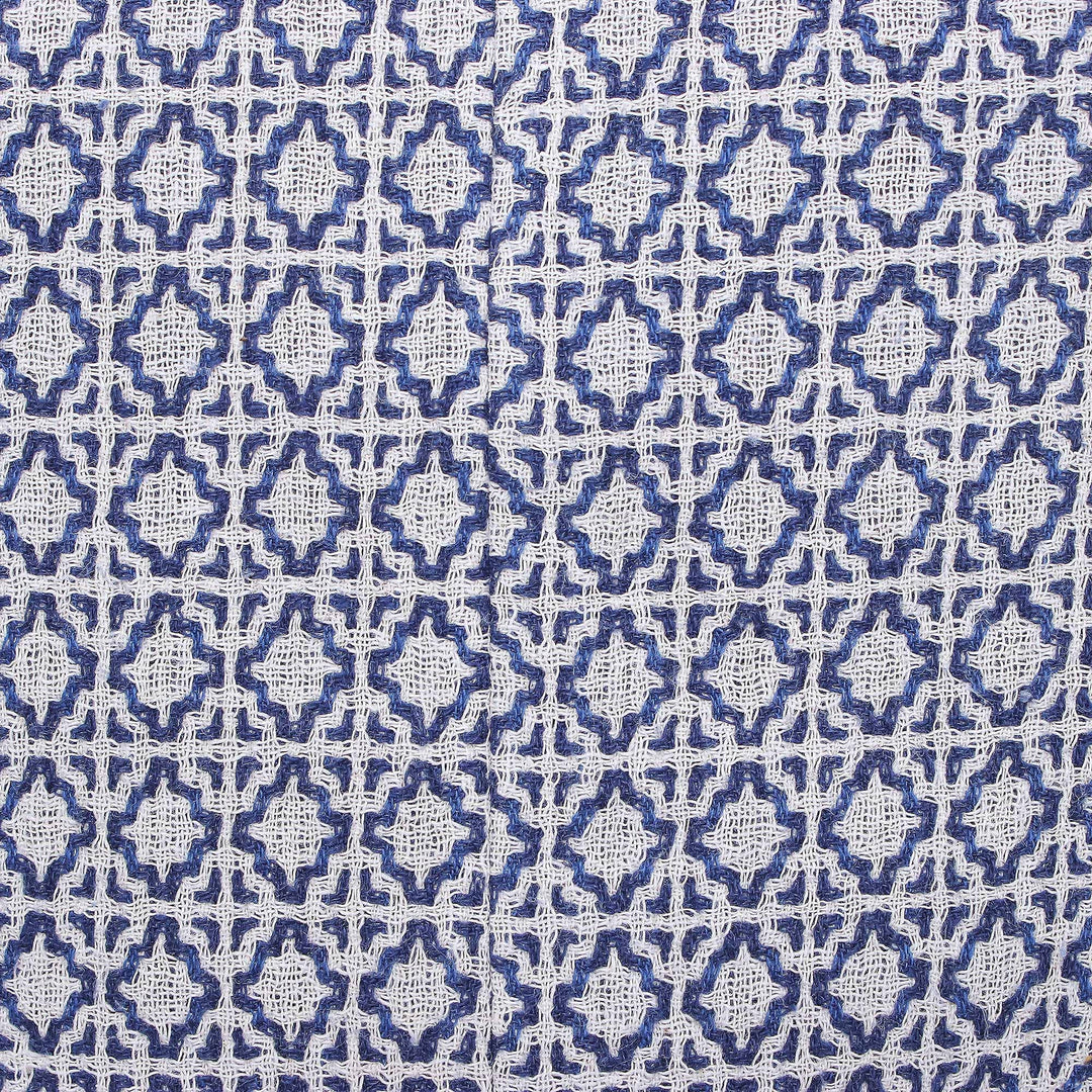 Blue and White Cotton Hobo Handbag - Sweet Thai