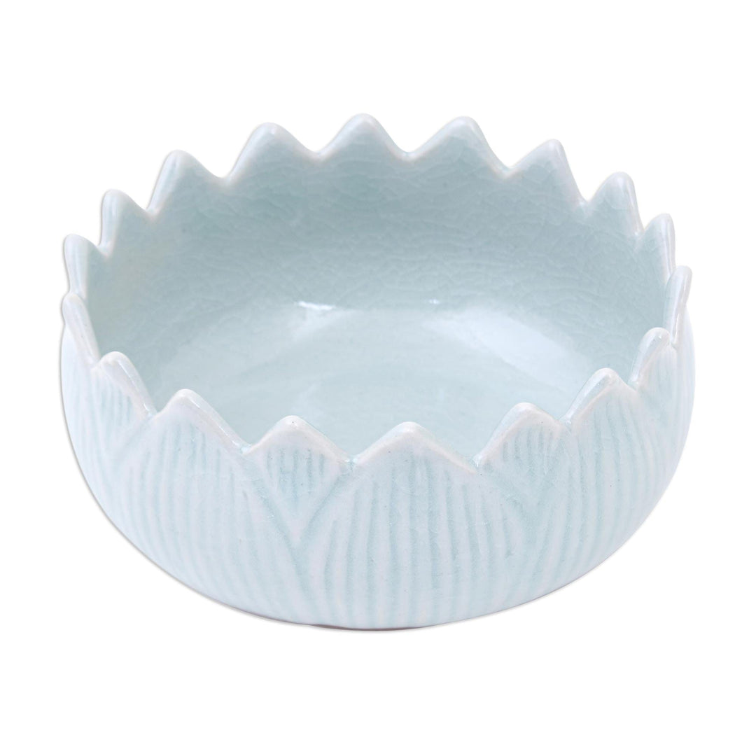 Hand Made Celadon Ceramic Lotus Leaf Bowl - Peace Lotus