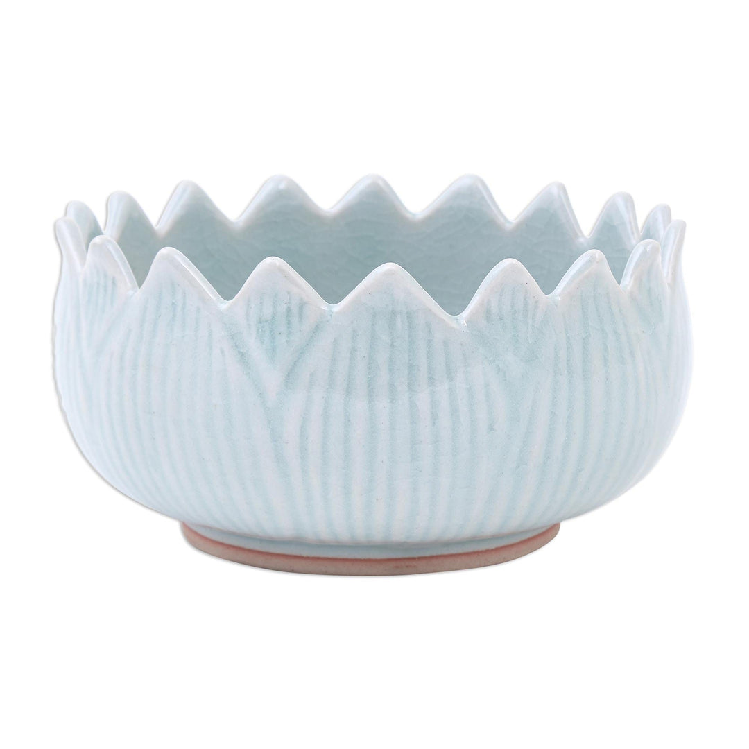 Hand Made Celadon Ceramic Lotus Leaf Bowl - Peace Lotus