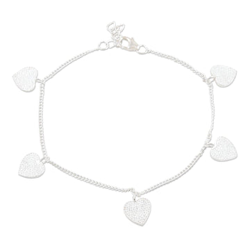 Handmade Sterling Silver Heart Charm Bracelet - Love Fool