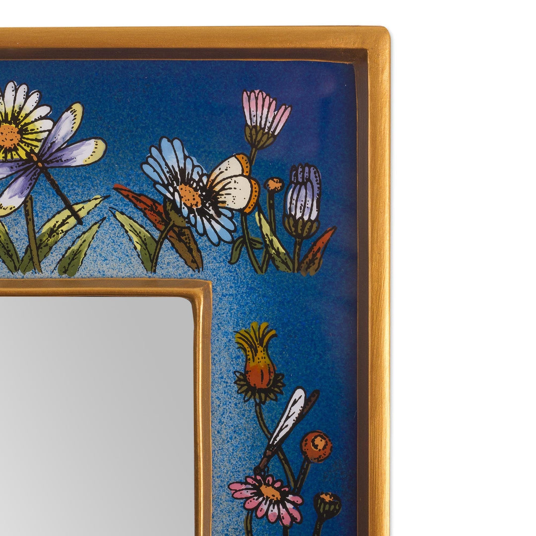 Mini wooden mirror stand with glass mirror