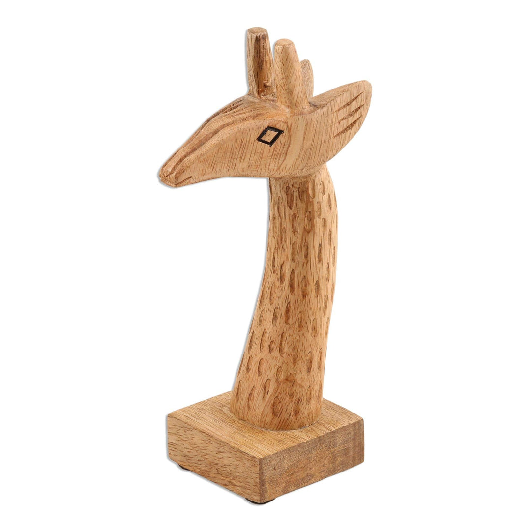 Hand Carved Mango Wood Giraffe Eyeglass Holder - Spectacular Giraffe
