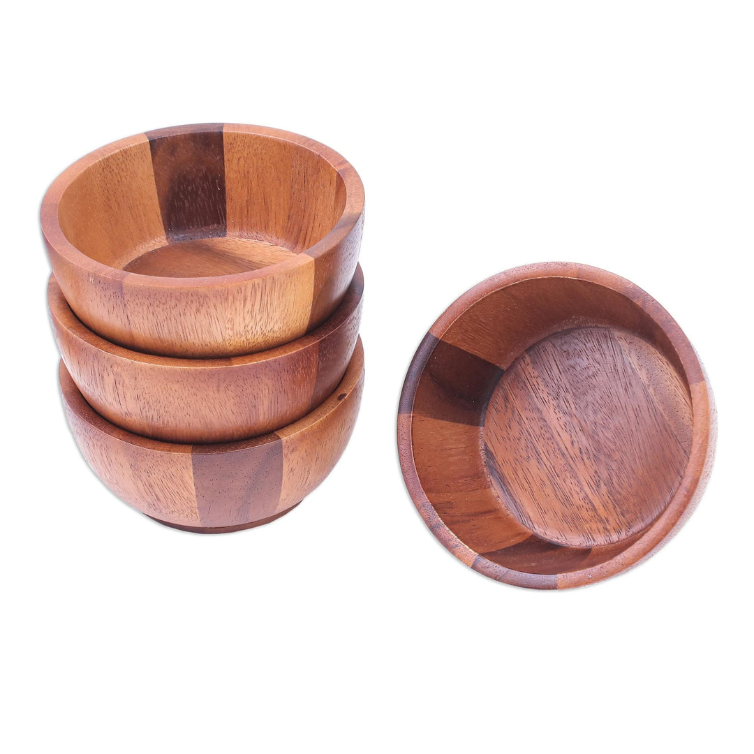 Artisan Crafted Wood Bowls from Thailand (Set of 4) - Daily Meal