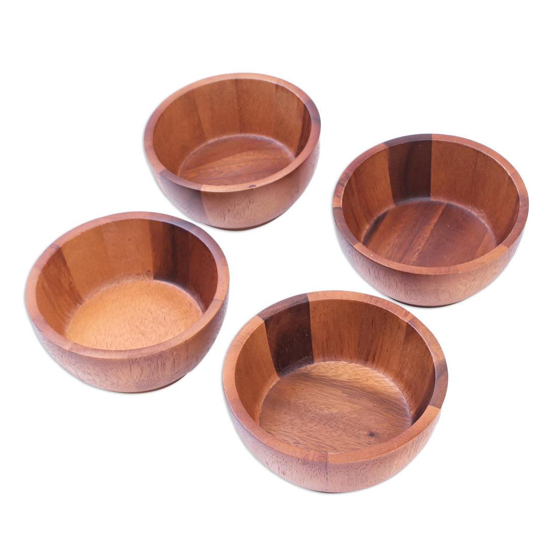Artisan Crafted Wood Bowls from Thailand (Set of 4) - Daily Meal