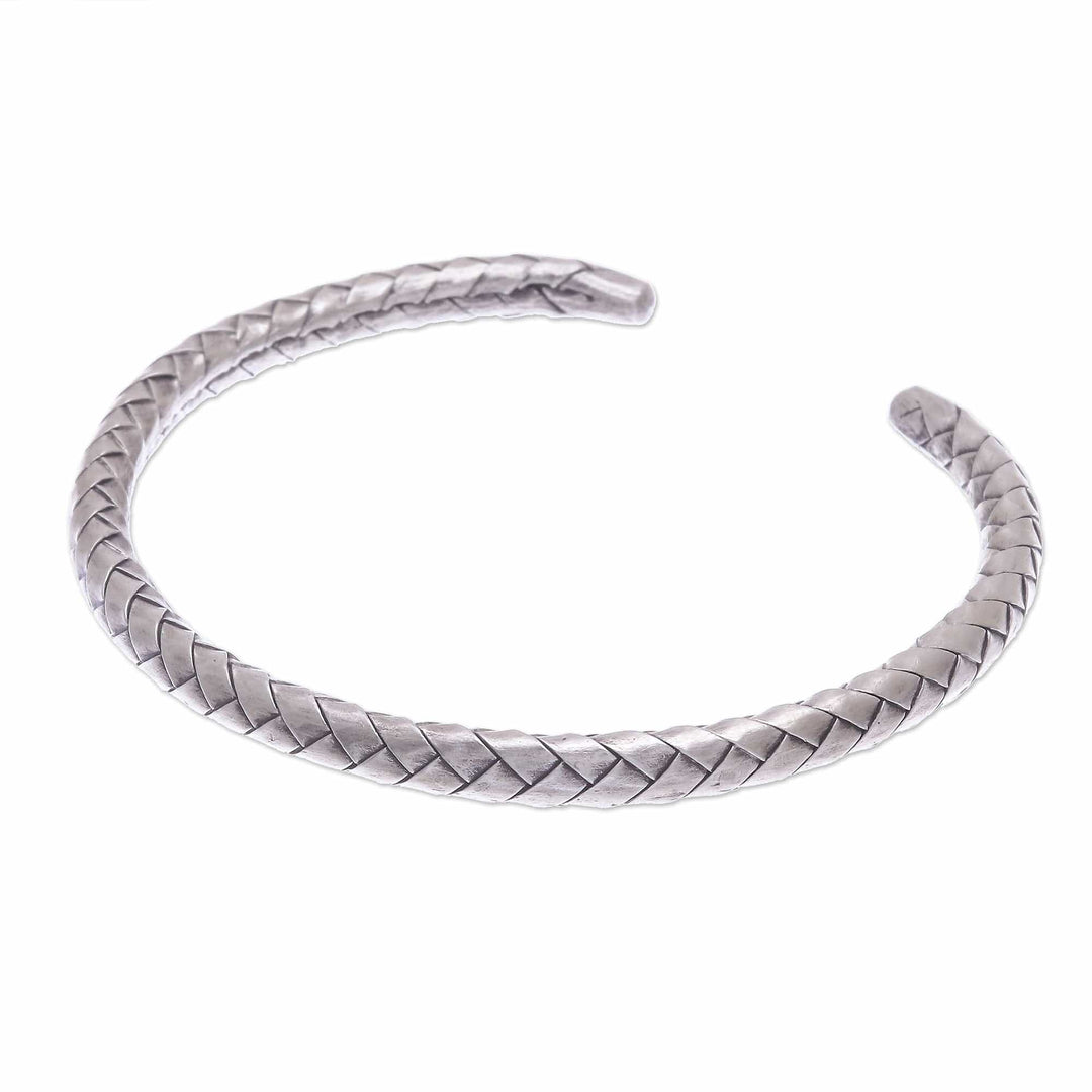 Thai Hand Crafted Sterling Silver Cuff Bracelet - Silver Bond