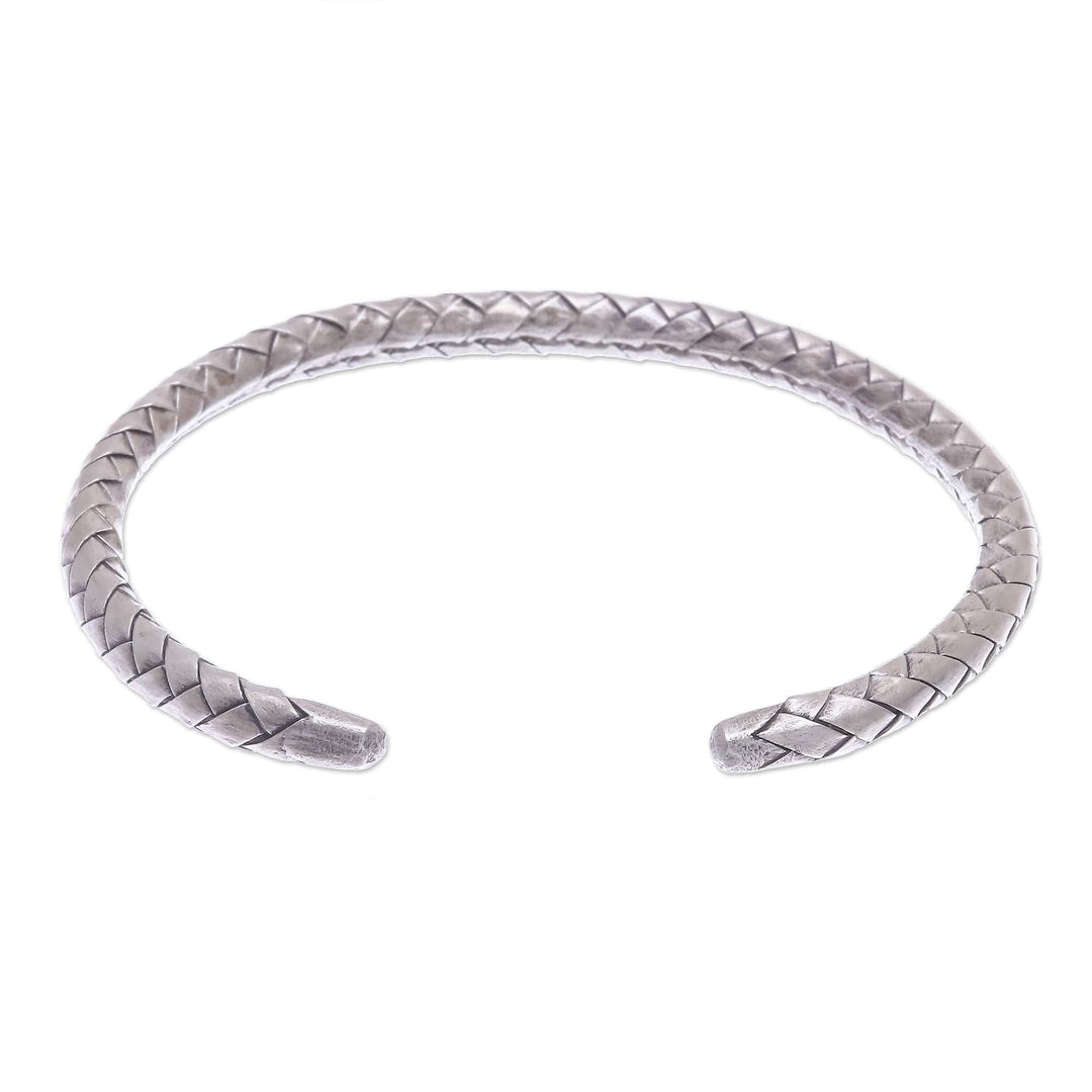 Thai Hand Crafted Sterling Silver Cuff Bracelet - Silver Bond