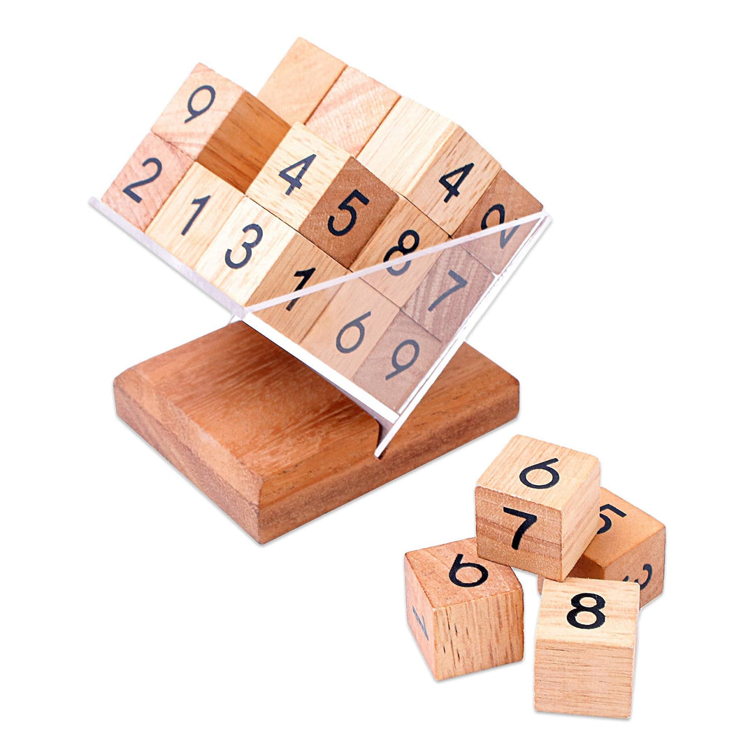 Hand Made Raintree Wood Sudoku Game from Thailand - Sudoku Fun