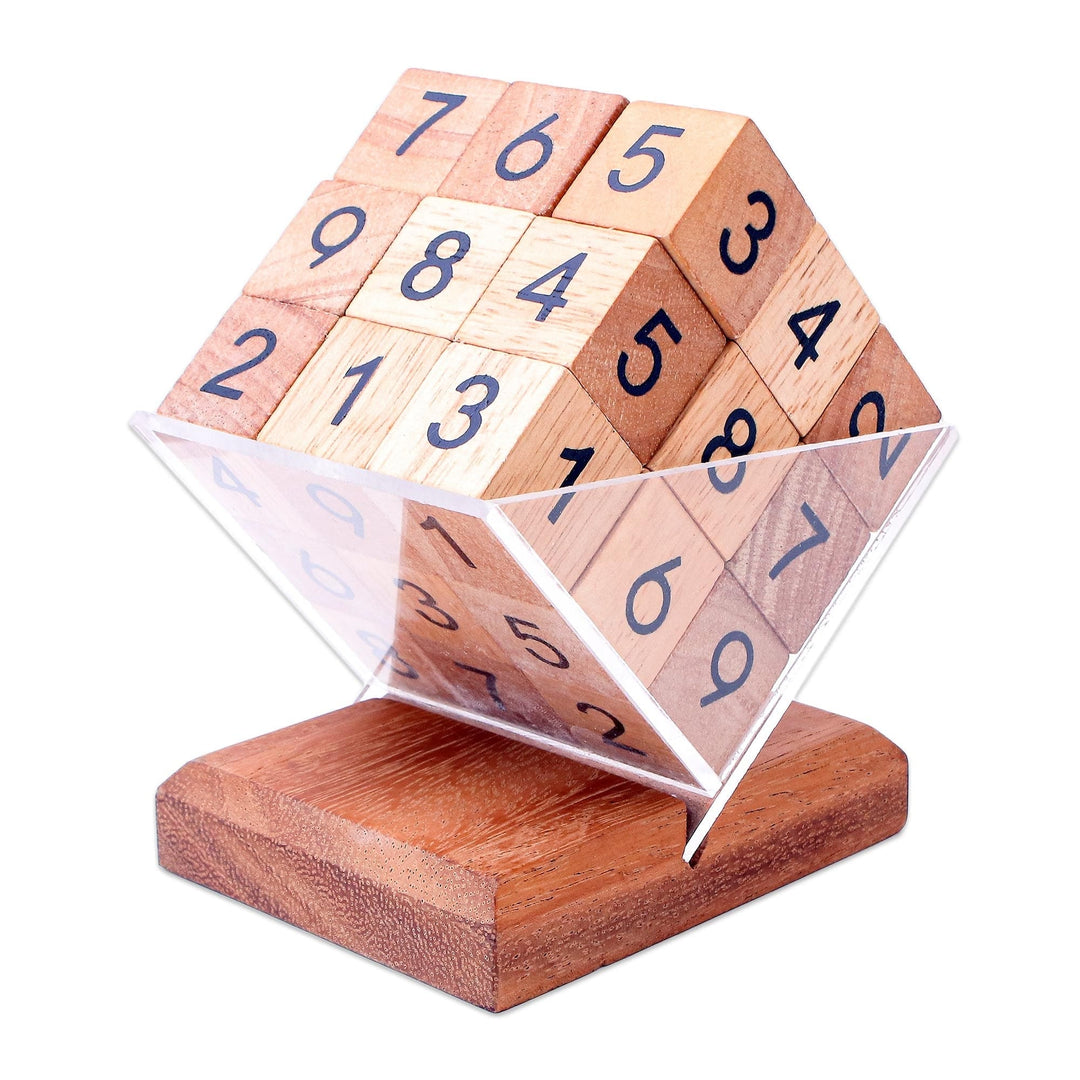 Hand Made Raintree Wood Sudoku Game from Thailand - Sudoku Fun
