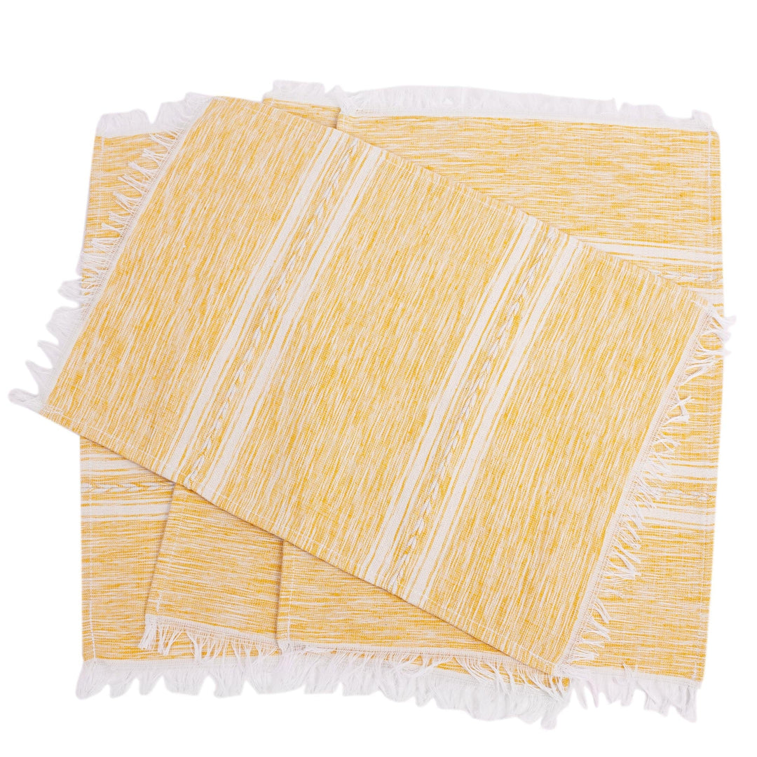 Artisan Crafted Cotton Placemats (Set of 4) - Inspiration in Marigold