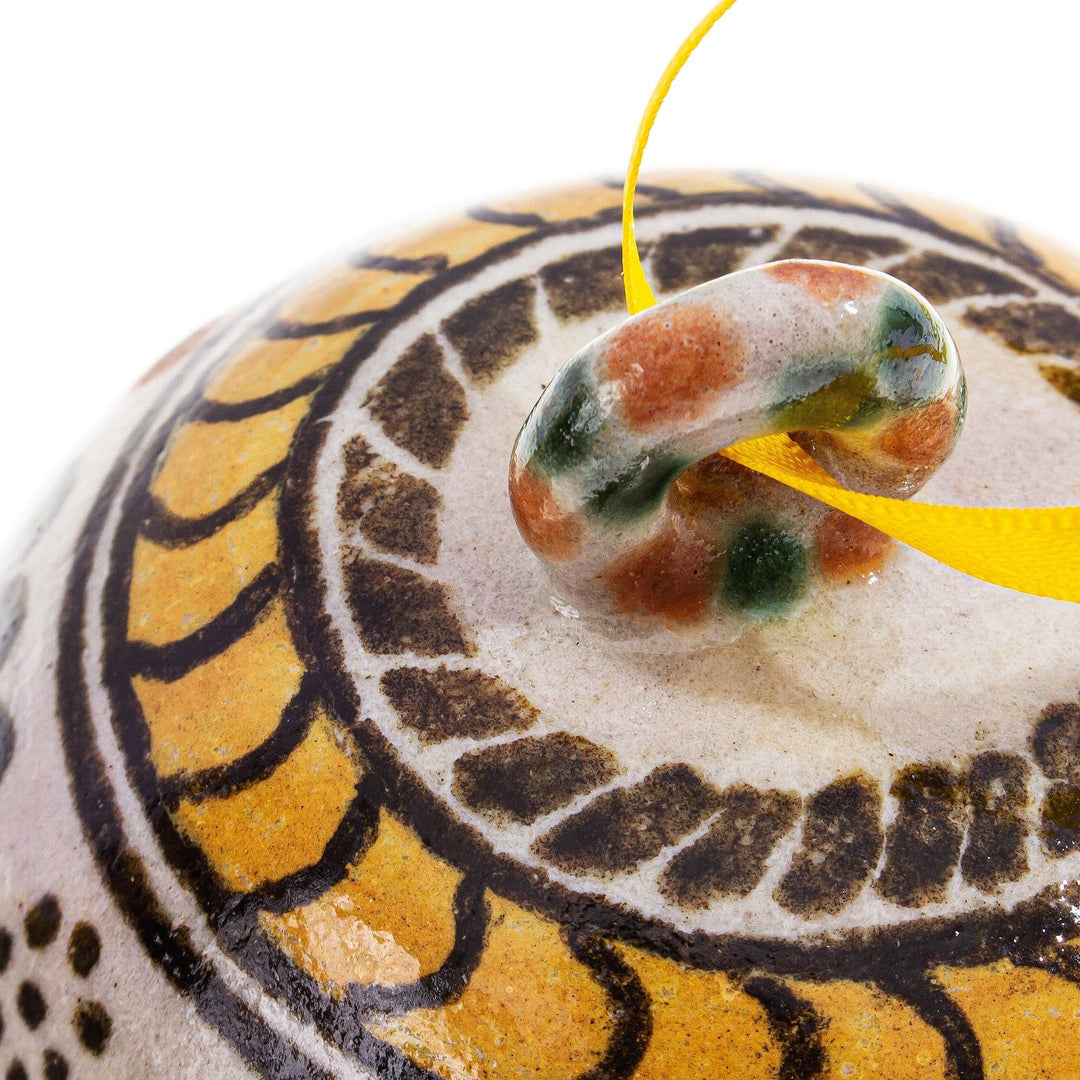 Talavera-Style Multicolored Ceramic Ornaments (Pair) - Talavera Garland